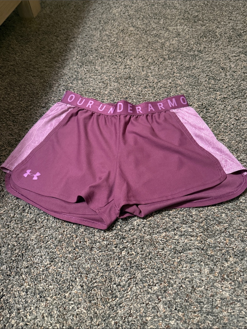 Under Armour Mauve Athletic Shorts with Light Pink Panels